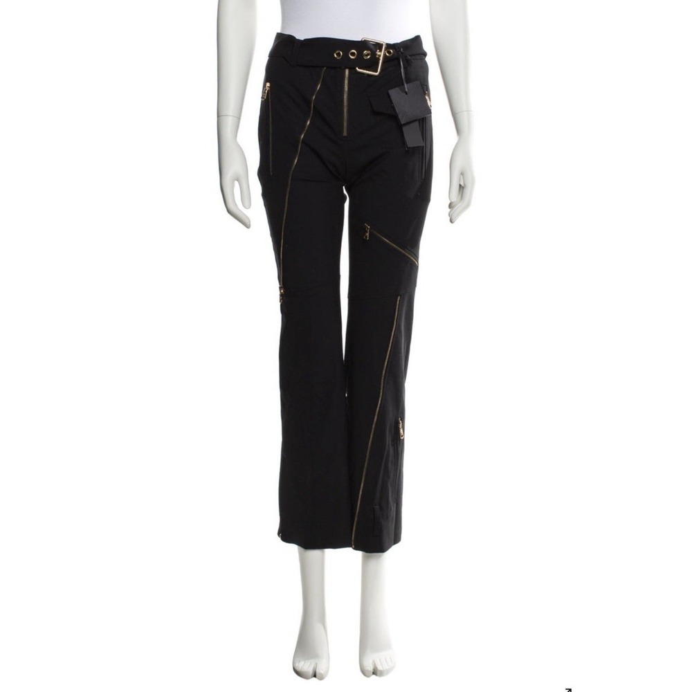 Versace Zippered Straight Pants Black US Sz 4 IT40